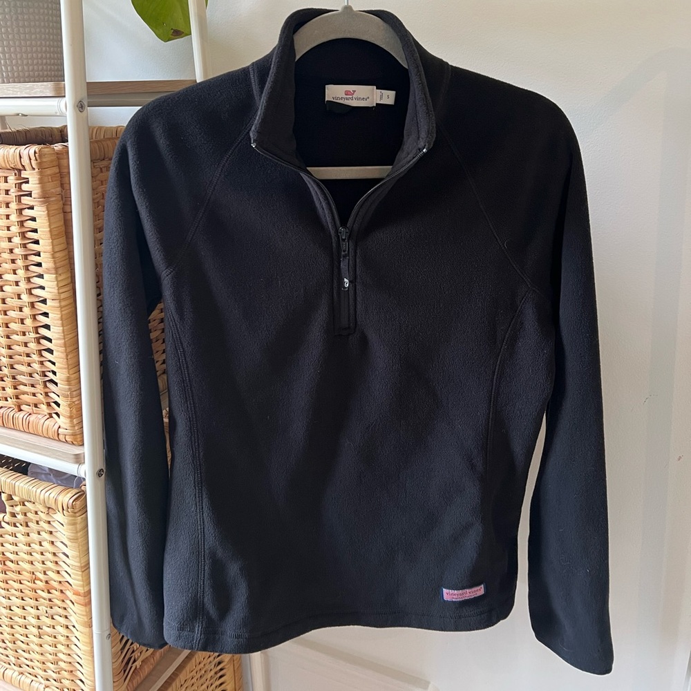 Vineyard Vines Black Fleece Quarter-Zip Pullover